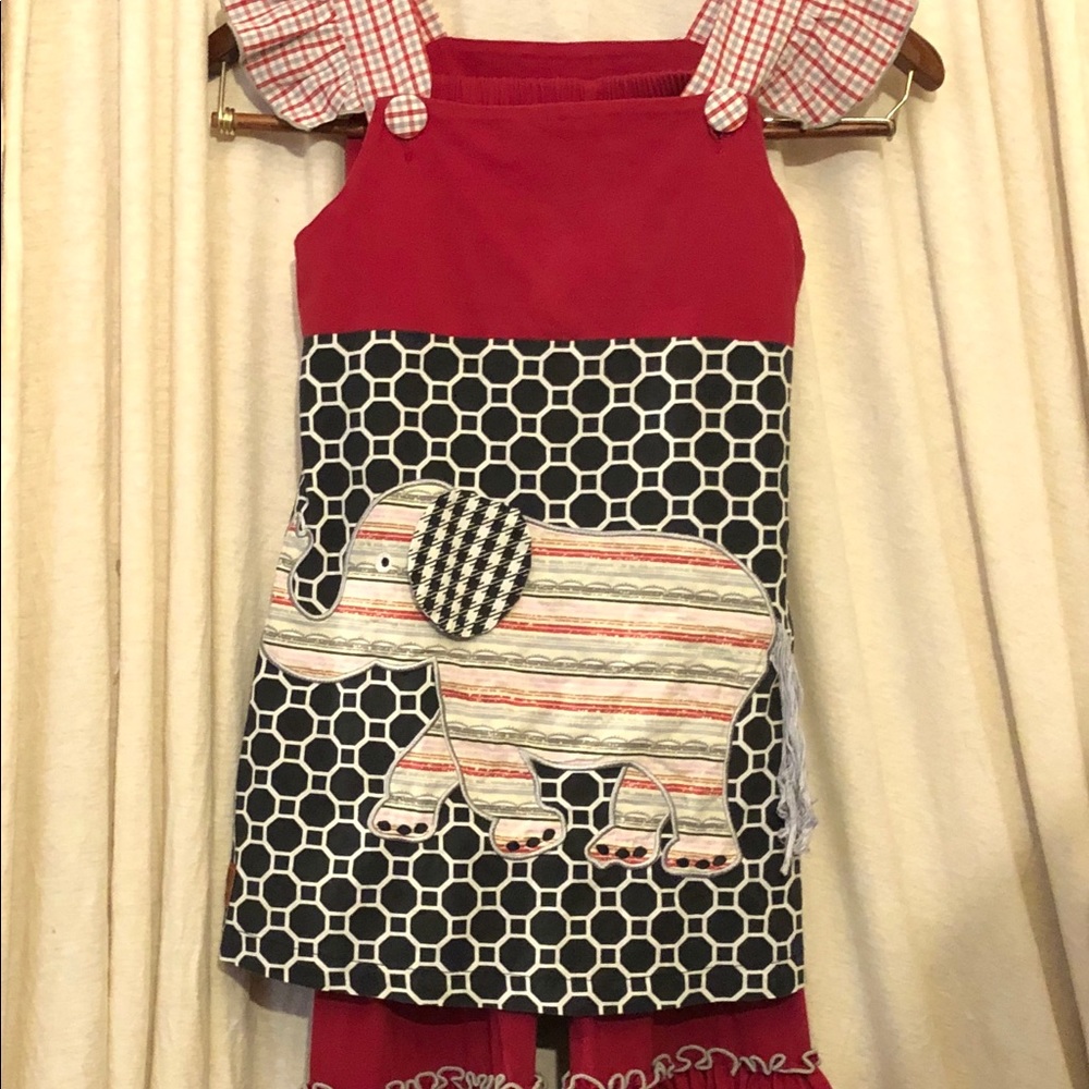 2 piece Boutique A-Line top with Ruffled Pants